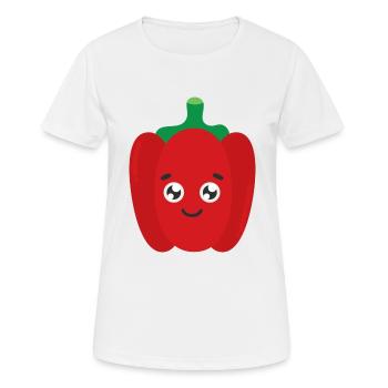 Poivrons rouges - T-shirt respirant Femme - blanc - Devant - AI Model Female 172 dark (172cm)