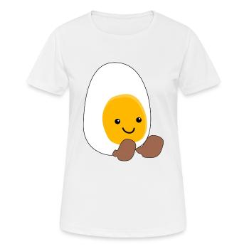Ei - Frauen T-Shirt atmungsaktiv - Weiß - Vorne - AI Model Female 172 dark (172cm)
