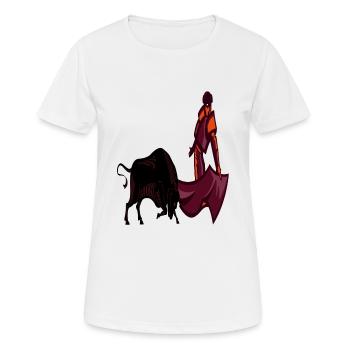 Stierkampf in Spanien Stier Kampfarena Geschenk - Frauen T-Shirt atmungsaktiv - Weiß - Vorne - AI Model Female 172 dark (172cm)