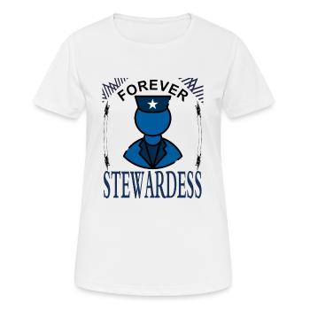 Stewardess forever Flight Attendant Idée cadeau - T-shirt respirant Femme - blanc - Devant - AI Model Female 172 dark (172cm)