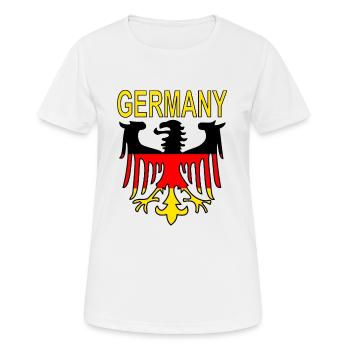 Deutschland Deutsche Flagge Deutscher Geschenkidee - Frauen T-Shirt atmungsaktiv - Weiß - Vorne - AI Model Female 172 dark (172cm)