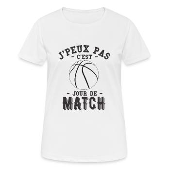 jour de match basketball - T-shirt respirant Femme - blanc - Devant - AI Model Female 172 dark (172cm)