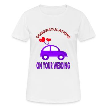 Glückwunsch zur Hochzeit Hochzeitstag Geschenkidee - Frauen T-Shirt atmungsaktiv - Weiß - Vorne - AI Model Female 172 dark (172cm)