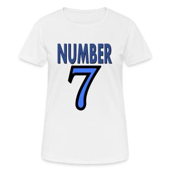 Numéro 7 le numéro 7 Fêter l’anniversaire Idée cadeau - T-shirt respirant Femme - blanc - Devant - AI Model Female 172 dark (172cm)
