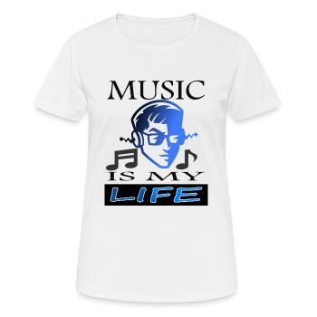 La musique est ma vie Musicien École de musique Cadeau - T-shirt respirant Femme - blanc - Devant - AI Model Female 172 dark (172cm)