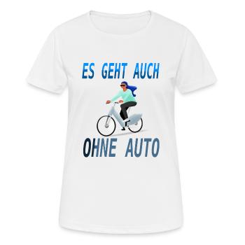 Fahrradfahren Radfahren Fahrradtour Geschenkidee - Frauen T-Shirt atmungsaktiv - Weiß - Vorne - AI Model Female 172 dark (172cm)