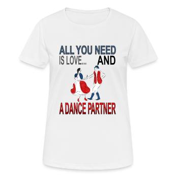 Partenaires de danse - T-shirt respirant Femme - blanc - Devant - AI Model Female 172 dark (172cm)