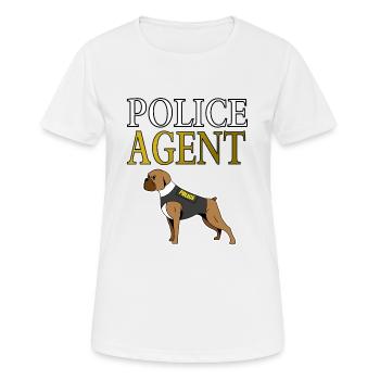 Polizist Polizistin Polizeihund Wachhund Geschenk - Frauen T-Shirt atmungsaktiv - Weiß - Vorne - AI Model Female 172 dark (172cm)