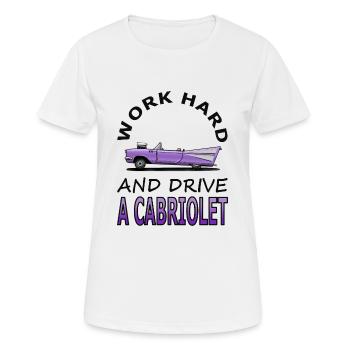 Cabriolet drive Cabriolet conducteur disant cadeau - T-shirt respirant Femme - blanc - Devant - AI Model Female 172 dark (172cm)