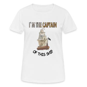 Piratenschiff Piratenflagge Piratenkopf Geschenk - Frauen T-Shirt atmungsaktiv - Weiß - Vorne - AI Model Female 172 dark (172cm)