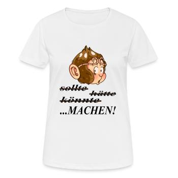 Drôle de singe Monkey Face Wildlife Wilderness Safari - T-shirt respirant Femme - blanc - Devant - AI Model Female 172 dark (172cm)