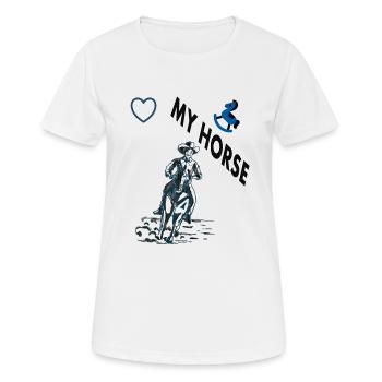 Ich liebe Pferde Pferdeliebhaber Reitverein gift - Frauen T-Shirt atmungsaktiv - Weiß - Vorne - AI Model Female 172 dark (172cm)