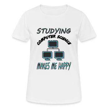 Étudier l’informatique Informatique Cadeau étudiant - T-shirt respirant Femme - blanc - Devant - AI Model Female 172 dark (172cm)