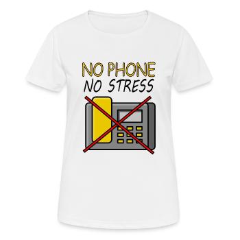 Telefon Handy telefonieren anrufen Geschenkidee - Frauen T-Shirt atmungsaktiv - Weiß - Vorne - AI Model Female 172 dark (172cm)
