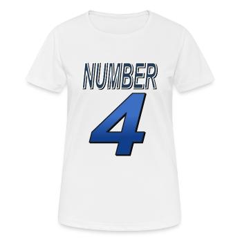 Numéro 4 Numéro quatre 4ème anniversaire fêter 4 ans - T-shirt respirant Femme - blanc - Devant - AI Model Female 172 dark (172cm)