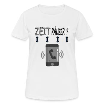 Mit Handy telefonieren Smartphone Telefon Geschenk - Frauen T-Shirt atmungsaktiv - Weiß - Vorne - AI Model Female 172 dark (172cm)