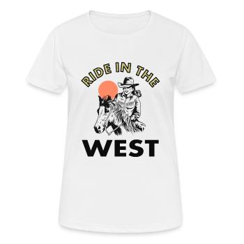 cowboy reiten in den Westen Western Geschenkidee - Frauen T-Shirt atmungsaktiv - Weiß - Vorne - AI Model Female 172 dark (172cm)
