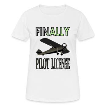 Enfin billet d’avion Fly Pilot Cadeau - T-shirt respirant Femme - blanc - Devant - AI Model Female 172 dark (172cm)