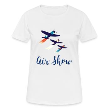Air Show Pilot Aircraft Airfield Gift - Women's Breathable T-Shirt - white - Front - AI Model Female 172 dark (172cm)