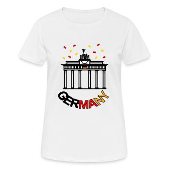 Deutschland Berlin Deutscher deutsche Flagge - Frauen T-Shirt atmungsaktiv - Weiß - Vorne - AI Model Female 172 dark (172cm)