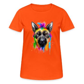 Berger Belge Design en Couleur - T-shirt respirant Femme - orange néon - Devant - AI Model Female 172 dark (172cm)