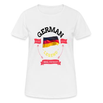 Deutscher Legend Deutschlandfahne Geschenk gift - Frauen T-Shirt atmungsaktiv - Weiß - Vorne - AI Model Female 172 dark (172cm)