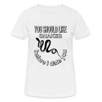 idée cadeau serpent venimeux boa serpent à sonnette - T-shirt respirant Femme - blanc - Devant - AI Model Female 172 dark (172cm)