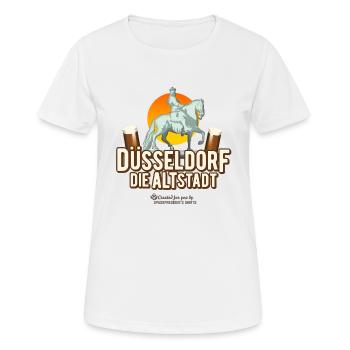 Düsseldorf die Altstadt - Frauen T-Shirt atmungsaktiv - Weiß - Vorne - AI Model Female 172 dark (172cm)