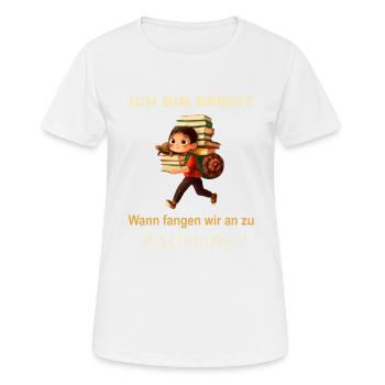 Lasst den Kleinen ihre Phantasie - Frauen T-Shirt atmungsaktiv - Weiß - Vorne - AI Model Female 172 dark (172cm)