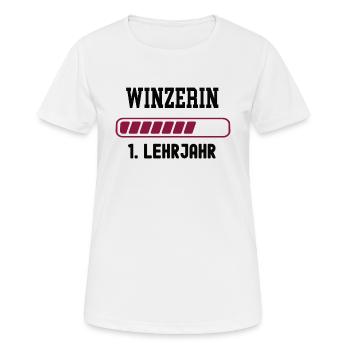 Winzerin Ausbildung 1 Lehrjahr erstes Jahr Lehre - Frauen T-Shirt atmungsaktiv - Weiß - Vorne - AI Model Female 172 dark (172cm)