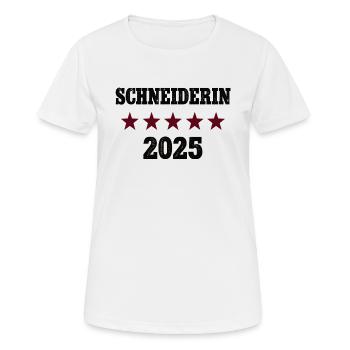 2025 Schneiderin Beruf Abschluß Lehre Bestanden - Frauen T-Shirt atmungsaktiv - Weiß - Vorne - AI Model Female 172 dark (172cm)