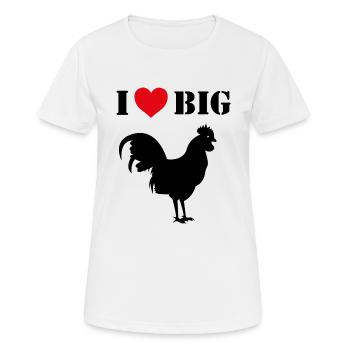 I Love big Cocks - Frauen T-Shirt atmungsaktiv - Weiß - Vorne - AI Model Female 172 dark (172cm)