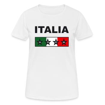 Italia 4 étoiles 1934 1938 1982 2006 Italie - T-shirt respirant Femme - blanc - Devant - AI Model Female 172 dark (172cm)