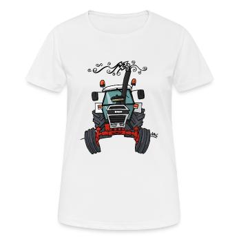 0421 Red white tractor - Women's Breathable T-Shirt - white - Front - AI Model Female 172 dark (172cm)