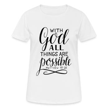 Avec Dieu - T-shirt respirant Femme - blanc - Devant - AI Model Female 172 dark (172cm)