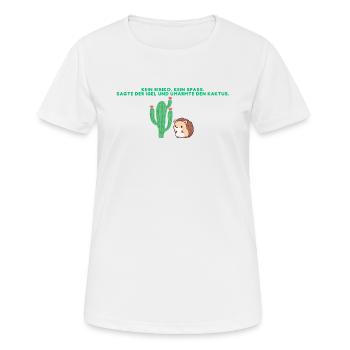 Der Kaktus und der Igel - Frauen T-Shirt atmungsaktiv - Weiß - Vorne - AI Model Female 172 dark (172cm)