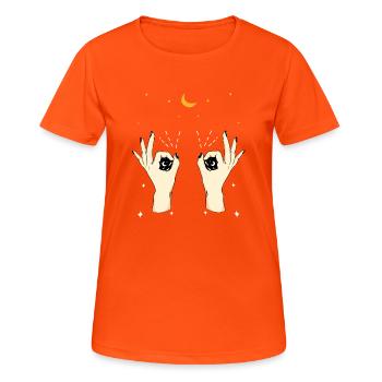 Weird Hands - Women's Breathable T-Shirt - neon orange - Front - AI Model Female 172 dark (172cm)