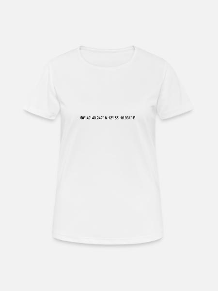 Chemnitz Koordinaten - Frauen T-Shirt atmungsaktiv - Weiß