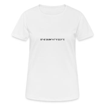 Coordonnées norderney - T-shirt respirant Femme - blanc - Devant - AI Model Female 172 dark (172cm)