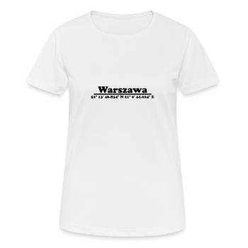 Warschau Koordinaten - Frauen T-Shirt atmungsaktiv - Weiß - Vorne - AI Model Female 172 dark (172cm)