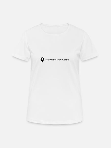 Braunschweig Koordinaten - Frauen T-Shirt atmungsaktiv - Weiß