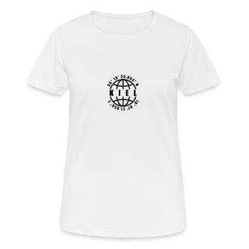 Kiel Koordinaten Globus - Frauen T-Shirt atmungsaktiv - Weiß - Vorne - AI Model Female 172 dark (172cm)