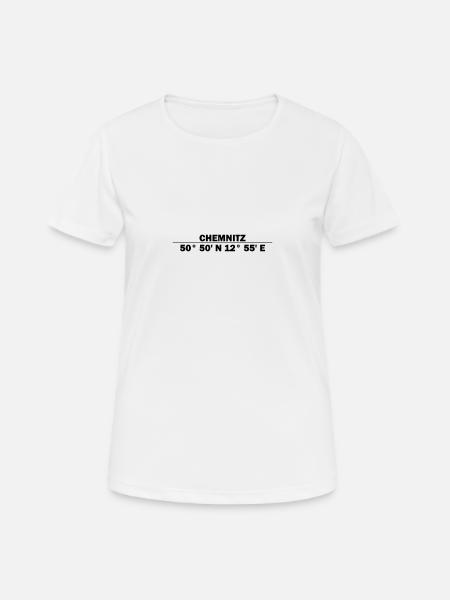 Chemnitz Koordinaten - Frauen T-Shirt atmungsaktiv - Weiß