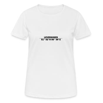 Coordonnées de Leverkusen - T-shirt respirant Femme - blanc - Devant - AI Model Female 172 dark (172cm)