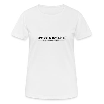 Coordonnées de Kaiserslautern - T-shirt respirant Femme - blanc - Devant - AI Model Female 172 dark (172cm)