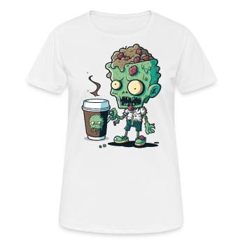 Les morts-vivants caféinés - T-shirt respirant Femme - blanc - Devant - AI Model Female 172 dark (172cm)