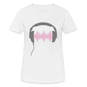 Casque DJ rhythm fréquence égaliseur sonore - T-shirt respirant Femme - blanc - Devant - AI Model Female 172 dark (172cm)