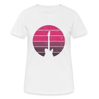 Retro - electric guitar - vintage - concert - appearance - Women's Breathable T-Shirt - white - Front - AI Model Female 172 dark (172cm)