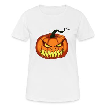 Pumpkin face with shining eyes Halloween - Women's Breathable T-Shirt - white - Front - AI Model Female 172 dark (172cm)