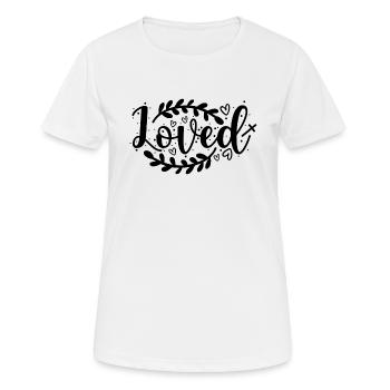 bien-aimé - T-shirt respirant Femme - blanc - Devant - AI Model Female 172 dark (172cm)